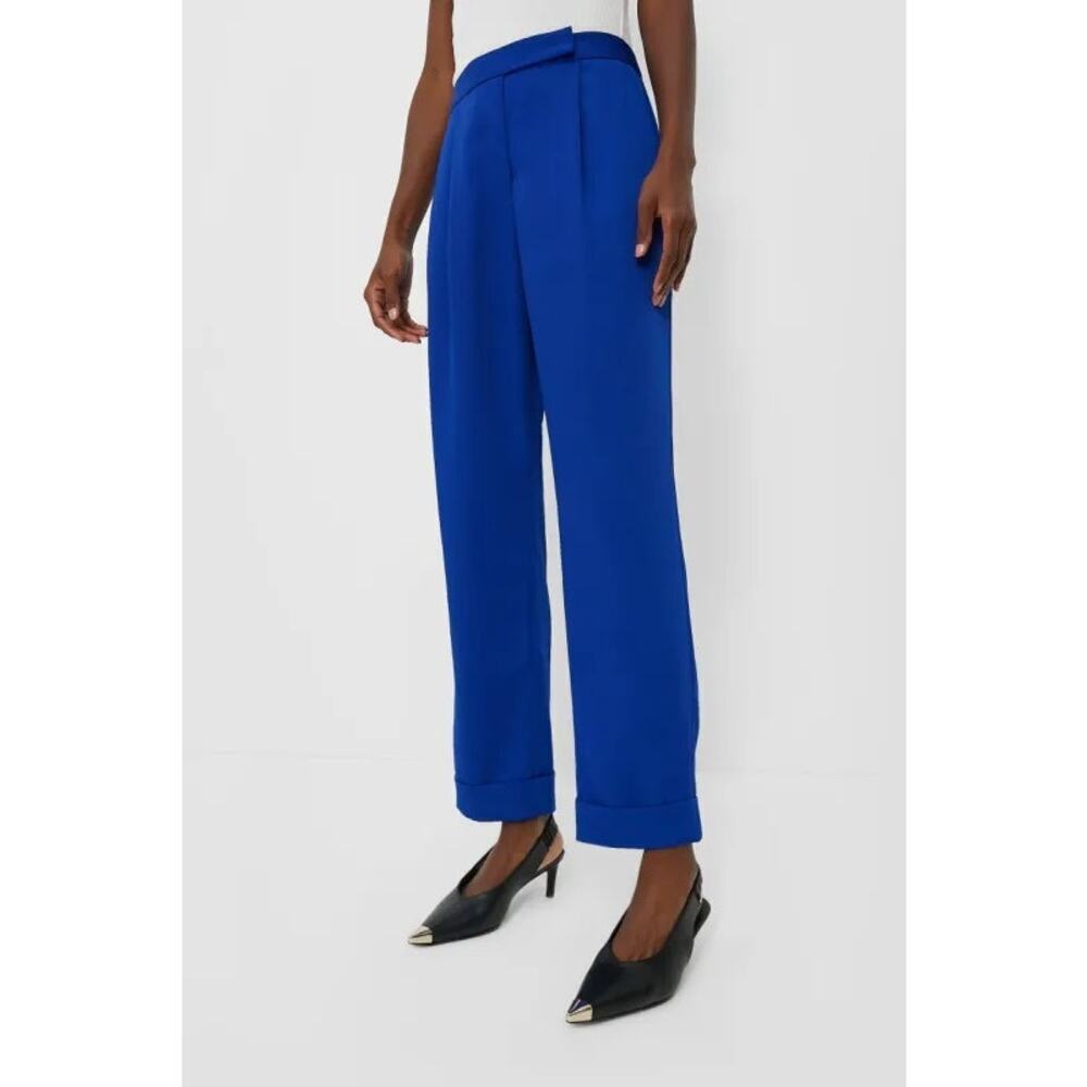TUCKERNUCK Sapphire Blue Duncan Pleated Straight Leg Pant Size S NWT